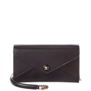 Celine Envelope Leather Wallet On Chain, Black